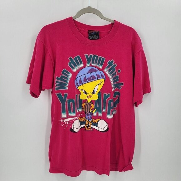 Tweety Bird Tee Size Large Pink Vintage VTG 90's‎ Warner Bros - Picture 1 of 8